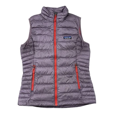 Suéter de plumón Patagonia para mujer acolchado chaleco con cremallera púrpura talla XS Foto 1 de 4