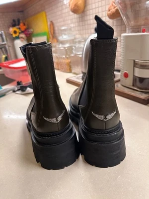 Botas Chelsea Zadig & Voltaire -- usadas apenas uma vez! Tamanho 37, couro verde escuro - Imagem 1 de 4