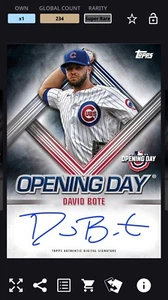 [DIGITAL CARD] Topps Bunt David Bote Opening Day Signature Super Rare - Picture 1 of 1