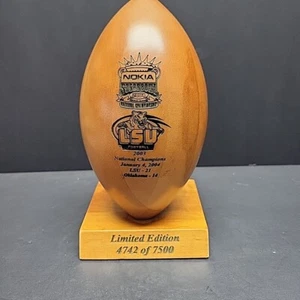 LSU FOOTBALL 2003 2004 SEC CHAMPIONS LIMITED EDITION WOOD FOOTBALL   - Picture 1 of 12