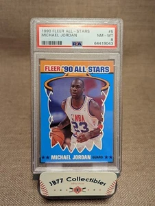1990 Fleer Basketball All-Stars #5 Michael Jordan PSA 8 NM-MT HOF Brand New Slab - Picture 1 of 8