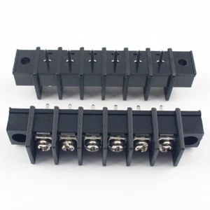 1Pcs Black 9.5mm Pitch 6 Pin Barrier Terminal Block Connector With Screw Hole - Picture 1 of 5