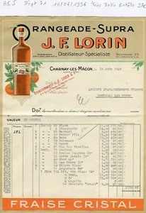 Dépt 71 - Charnay les Mâcon - Très Belle Entête d'une Distillerie du 16/06/1936 - Picture 1 of 1