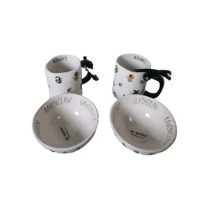 NEW Rae Dunn Harry Potter 2 Mug Set & 2 Matching Cereal Bowls - Picture 1 of 6