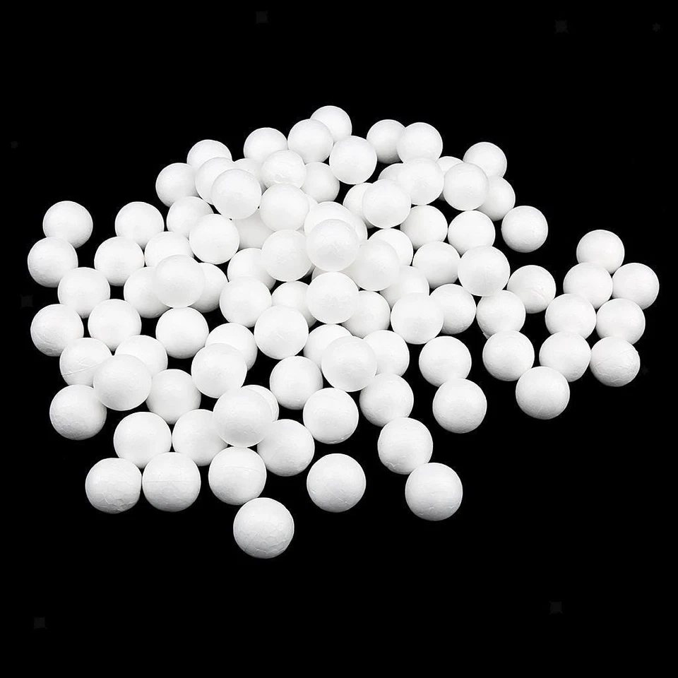 Pack of 100 foam balls polystyrene foam balls artwork 10mm round - Image 1 of 1