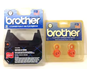Brother 1230 Black Film Ribbon 1-pack With 2 Compatible 3010 Correction Tapes - Picture 1 of 8