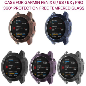 Case For Garmin Fenix 6 6S 6X Pro TPU With FREE Tempered Glass Screen Protector