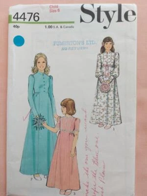 Style 4476 Child's Vintage Special Occasion Dress Pattern Size 6 - Image 1 of 2