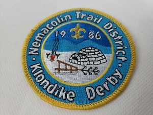 Boy Scouts Patch Nemacolin Trail District Patch Yellow Trim Klondike Derby 1986 - Picture 1 of 9