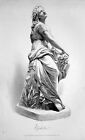 1850 Ophelia Noble Noblewoman Statue De Table En Acier Marshall Français