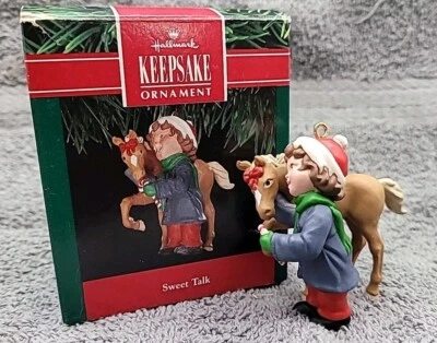 Украшение Hallmark Keepsake 1991 Sweet Talk Child With Horse - Изображение 1 из 2