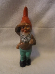 Yard Gnome Salute Ceramic Gartenzwerg Vintage German  #W/O - Picture 1 of 10