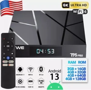 Upgraded 2025 T95 Plus Smart Android 14 TV Box Quad Core 6K 4K HD Stream Player - Picture 1 of 123