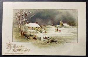A Merry Christmas printed design cprt John Winsch 1913 - Picture 1 of 2