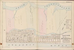 1896 VENTNOR ATLANTIC CITY NEW JERSEY LONGPORT TO INLET A.H. MUELLER ATLAS MAP - Picture 1 of 3