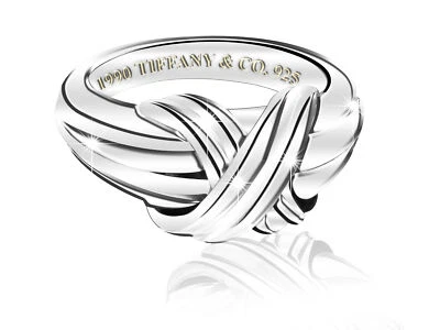 全新 Tiffany & Co 925 纯银签名戒指 尺寸 4.5 正品 复古 — 第 1/3 张图片