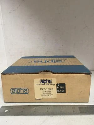 ALPHA PVC-105/3 #3 PVC TUBING MIL-I-631D/F/U APPROXIMATELY100 FEET BLACK TUBE - Image 1 of 4