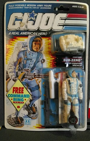 Vintage Hasbro GI Joe ARAH 1990 Sub-Zero  MOC -Command Ring Promo Cover