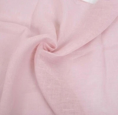 100% linen light pink fabric SHEER weight 95gsm gauze  Lithuanian linen flax - Image 1 of 4