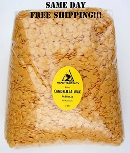 CANDELILLA WAX FLAKES ORGANIC VEGAN by H&B Oils Center PASTILLES 100% PURE 5 LB - Picture 1 of 12