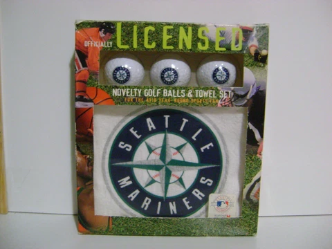 MLB SEATTLE MARINERS logo golf balls and golf towel set Cover