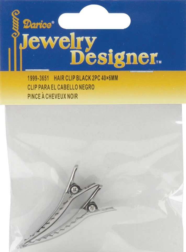 Заколки для волос черный 40 мм X 6 мм (упаковка из 2 штук) - Изображение 1 из 1