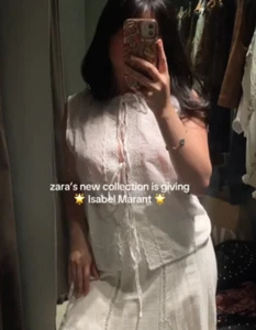 ZARA BNWT 2025. WHITE TIE EMBROIDERED TOP BLOUSE BOHO. 7521/013/250 - Picture 1 of 7