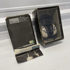 VTG Sansui SS-20 Dual Tone Stereo Headphones 2 Way w/ Volume Tone + Box & Manual