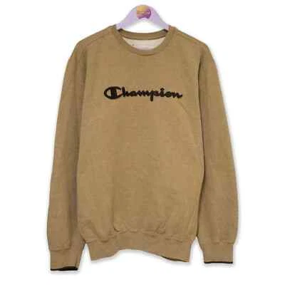 Sweat-Shirt Champion Vintage Marron Clair Col Roulé Âge 00 - Taille L Homme - Photo 1/4
