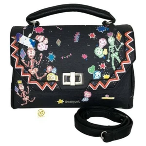 Desigual Woman Hand Bag Size M Black Multicolor Caravels Details gi6 - Picture 1 of 12