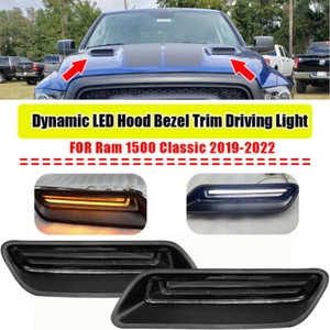 Dynamic LED Hood Bezel Trim Driving Turn Signal Light For Dodge Ram1500 2010 DS - Picture 1 of 7