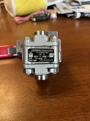 Flowserve 1/2” Stainless Steel Butt Weld Ball Valve - Image 1 of 3
