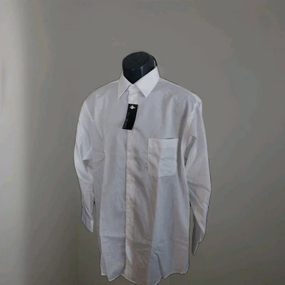 CAMISA DE VESTIR BLASS TALLA L ¡Leer! BLANCO SÓLIDO MODERNO SARGA BOTÓN BOLSILLO FRONTAL Foto 1 de 4