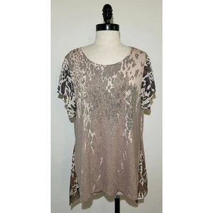 FYLO London Animal Print Leopard Polyester Viscose Blouse Top Shirt Womens XL - Picture 1 of 6