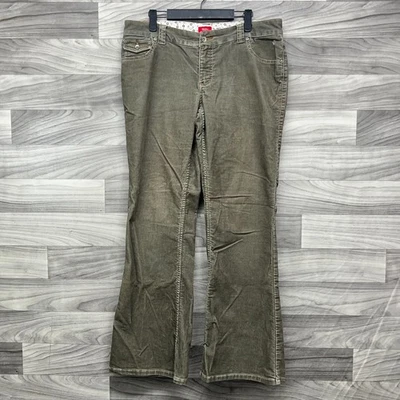 Pantalones de pana Mossimo para mujer talla 13 verde pierna acampanada cinco bolsillos elásticos preppy Foto 1 de 4