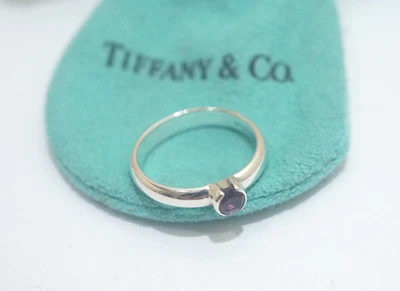 Anillo Tiffany & Co. Plata Esterlina Turmalina Rosa Banda Talla 5" Foto 1 de 4