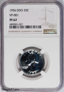 1956 DDO FS-101 VP-001 Washington Quarter NGC PF67 PROOF PR67 - Picture 1 of 13