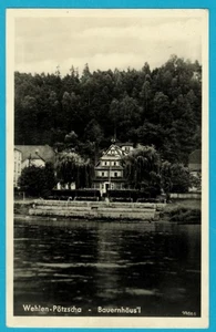 Ansichtskarte Wehlen-Poetzscha mit Gasthaus Bauernhäusl, gelaufen 1940er - Bild 1 von 2