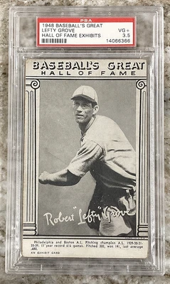 LEFTY GROVE 1948 Baseball's Great Hall of Fame Exhibits Baseball Card PSA 3.5 - Image 1 of 4