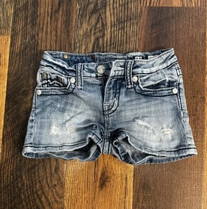 Miss Me Signature Short Blue Jean Denim Girls Size 12 - Picture 1 of 4
