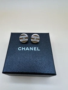 CHANEL Pink & Gold Resin CC Stud Earrings - Picture 1 of 4