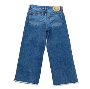 Levi's Girls Cropped Wide Leg Jeans Blue 10 Regular - - Picture 1 of 8