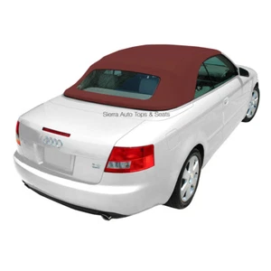 Audi A4 2003-09 Convertible Soft Top w / Glass Window, German A5 Cloth, Burdeos - Imagen 1 de 6