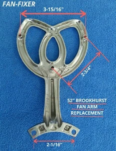 Brookhurst 52" Brushed Nickel Ceiling Fan Blade Arm Replacement YG-268 BN - Picture 1 of 4