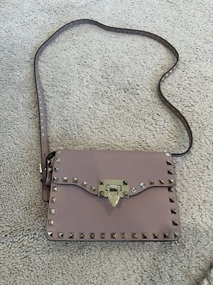 Preowned Valentino Garavani Rockstud Flip Lock Flap Bag Leather Pink Poudre - Image 1 of 4