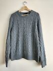 Gap Chunky Cable Knit Lambs Wool Round Neck Vintage Jumper - Men's Large