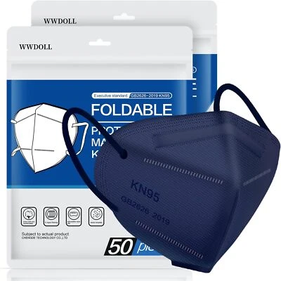 10/50/100/200 Pcs Blue KN95 Protective 5 Layer Face Mask Disposable KN95 Marks - Image 1 of 4