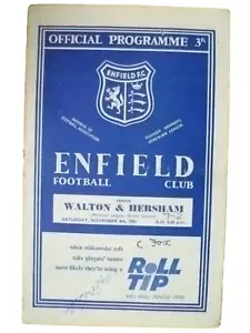 Athenian League Senior Section 1961- Enfield v Walton & Hersham, 4th Nov - Picture 1 of 3