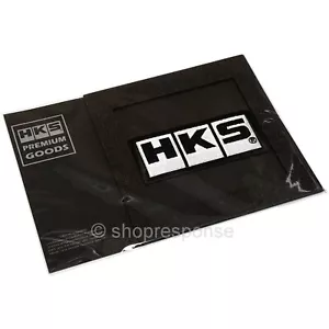 HKS 51003-AK142 Premium Goods Block Logo Embroidered Patch White Genuine JDM - Picture 1 of 2