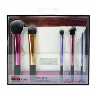 REAL TECHNIQUES MAKEUP BRUSH DELUXE GIFT SET 5pc COLLECTOR'S EDITION USA BRUSHES - Image 1 of 4